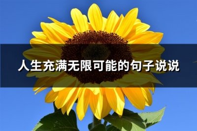 ​人生充满无限可能的句子说说(73句)