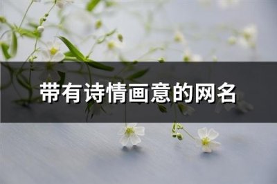 ​带有诗情画意的网名(优选180个)