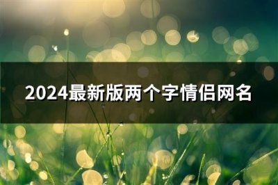 ​2024最新版两个字情侣网名(共158个)