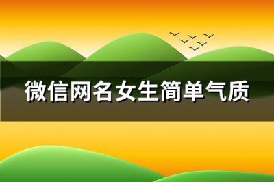 ​微信网名女生简单气质(共108个)