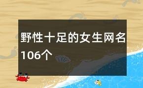 野性十足的女生网名106个